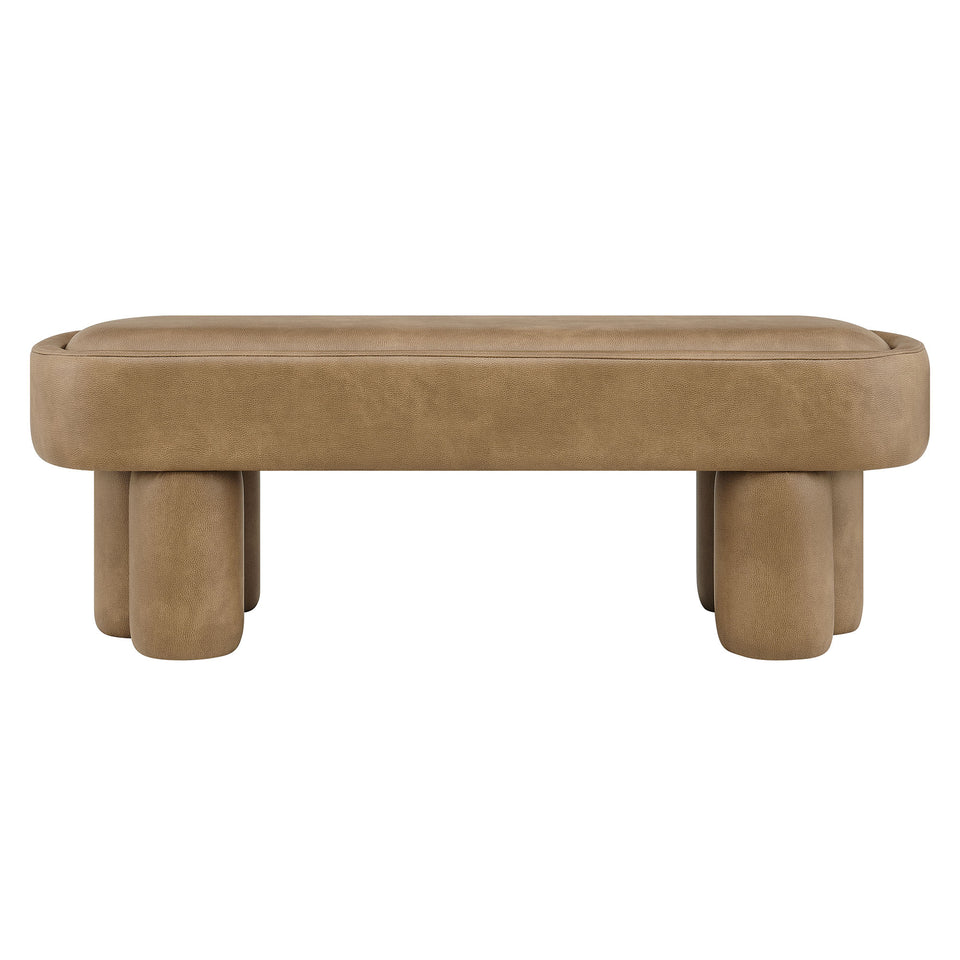 Mossi 52-Inch Oval Vegan Leather Bench by Modway