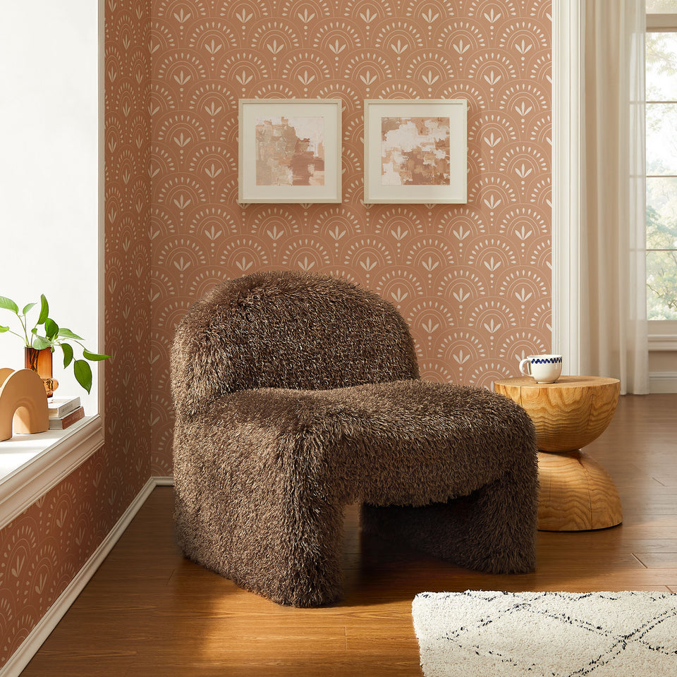 Mina Faux Fur Accent Chair by Modway