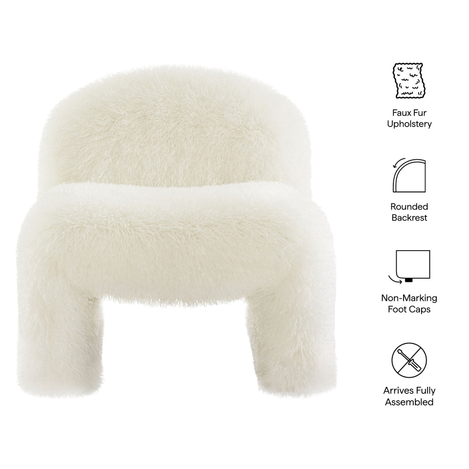 Mina Faux Fur Accent Chair by Modway