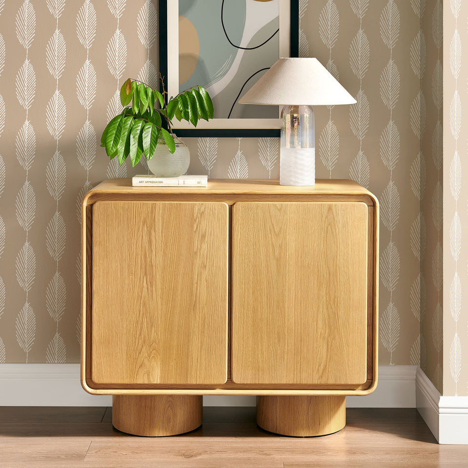 Lumo 2-Door Curved Wood Accent Cabinet by Modway