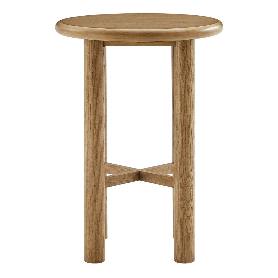 Alvia Round 30" Oak Wood Bar Table by Modway