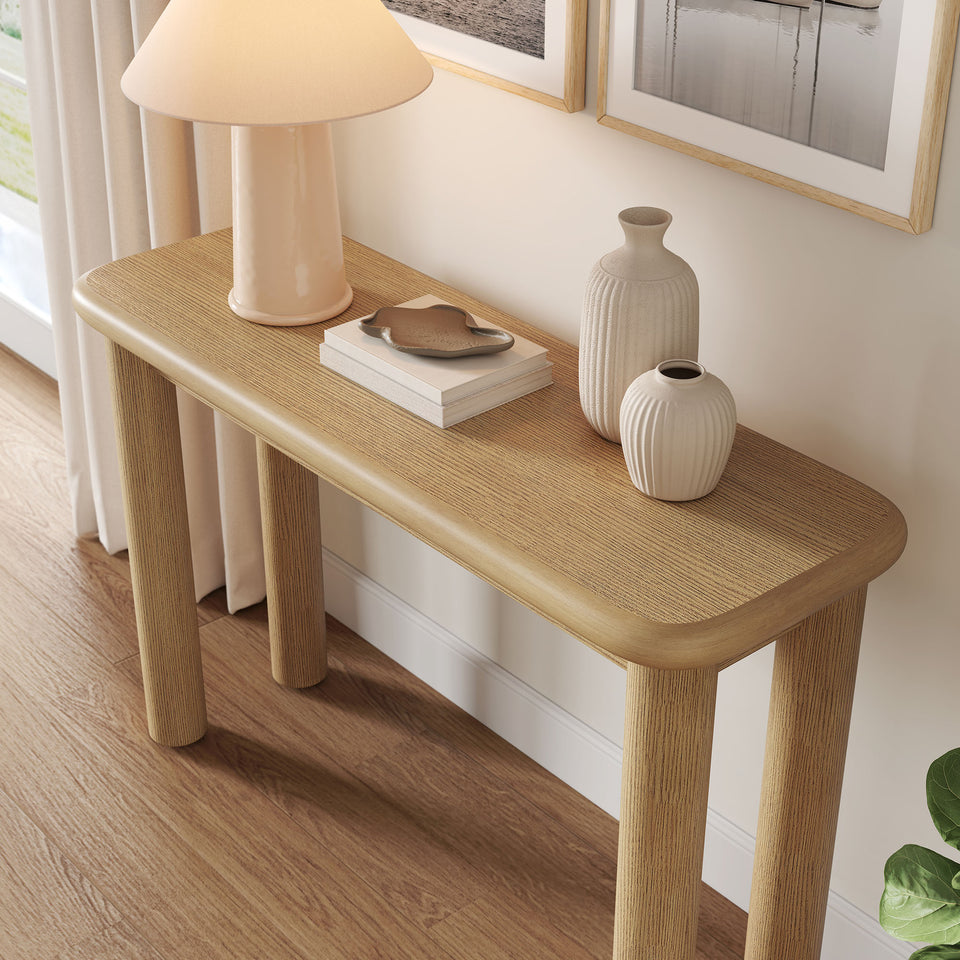 Alvia Oak Wood Console Table by Modway