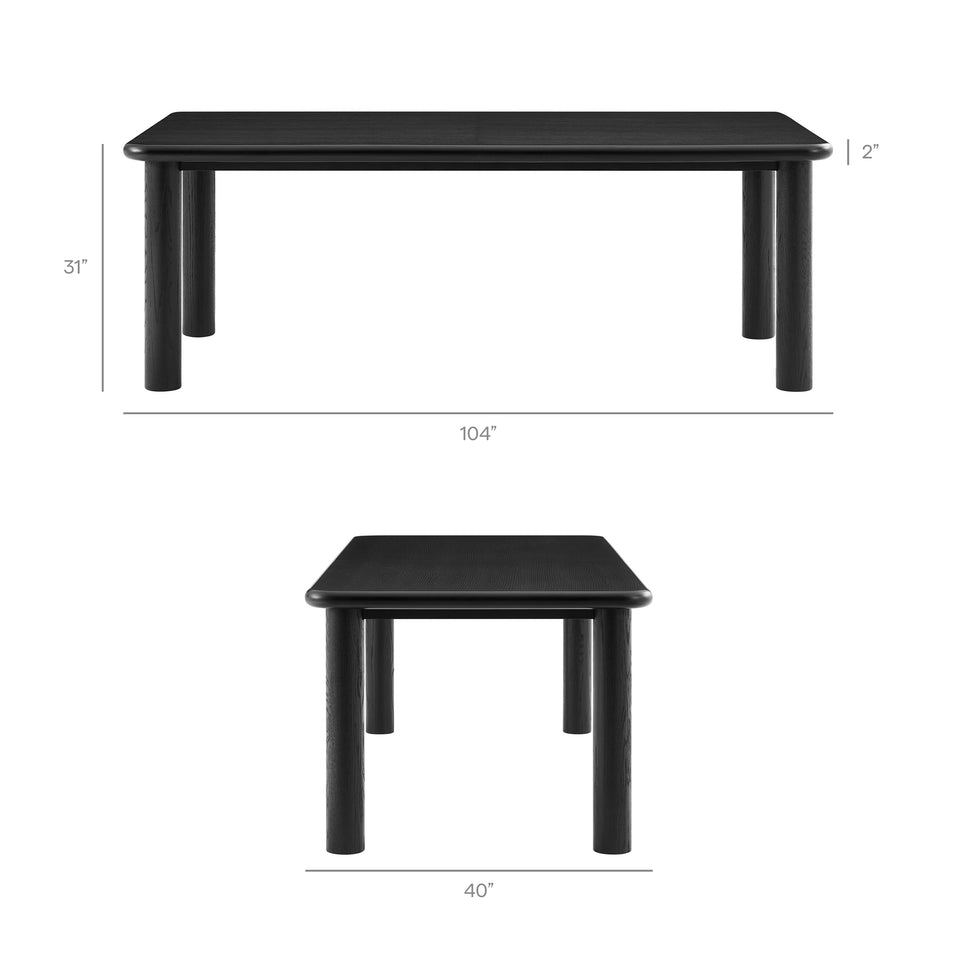 Alvia 86"-105" Extendable Rectangular Oak Wood Dining Table by Modway
