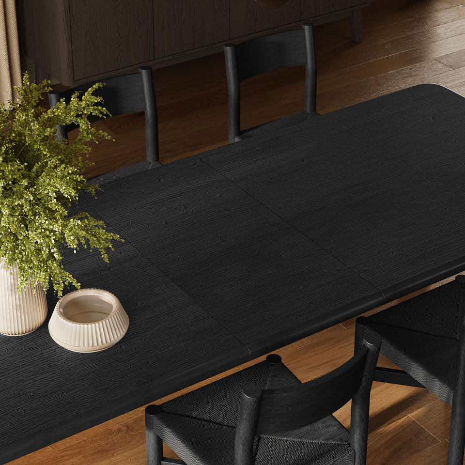 Alvia 9-Piece Oak Wood Extendable Dining Table and Chairs Set by Modway
