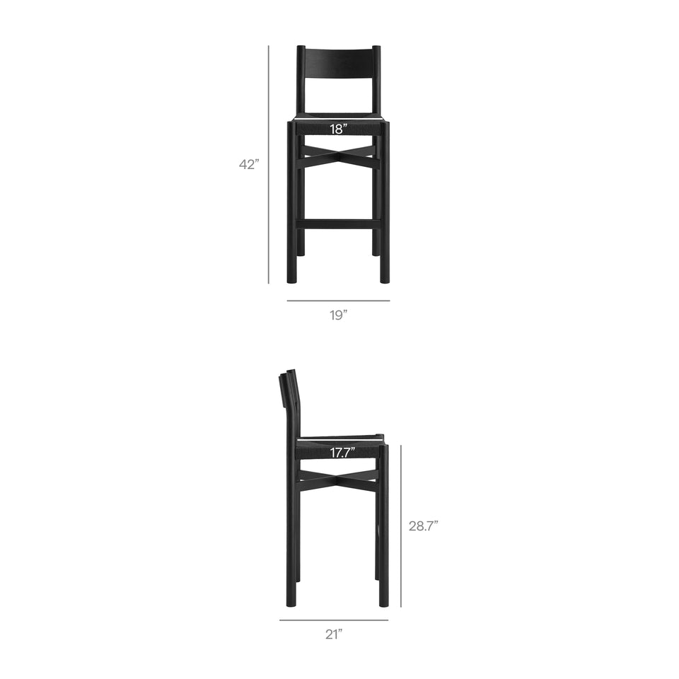 Alvia 3-Piece Round Oak Wood Bar Table With Bar Stools Set by Modway