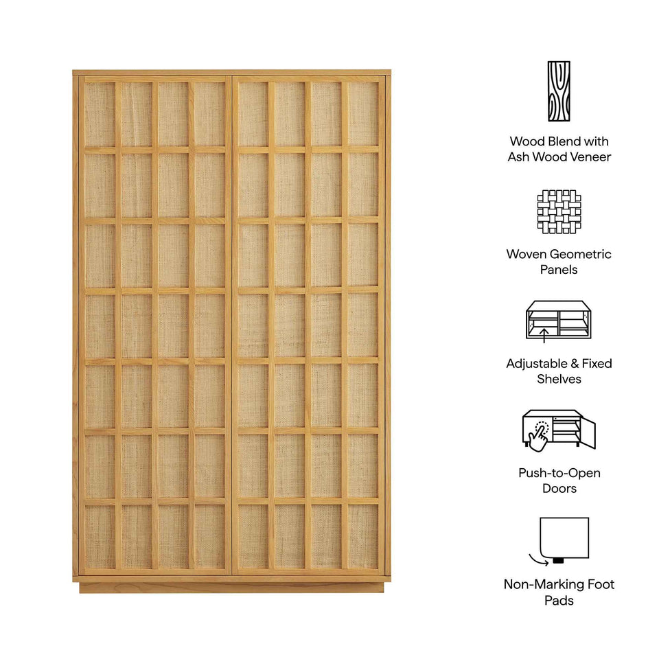 Aiko 64 Inch Tall Japandi Storage Cabinet by Modway