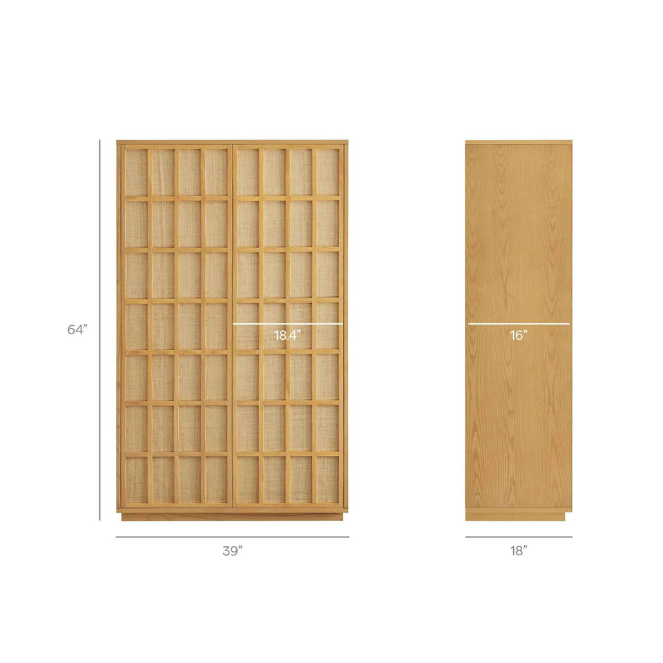 Aiko 64 Inch Tall Japandi Storage Cabinet by Modway
