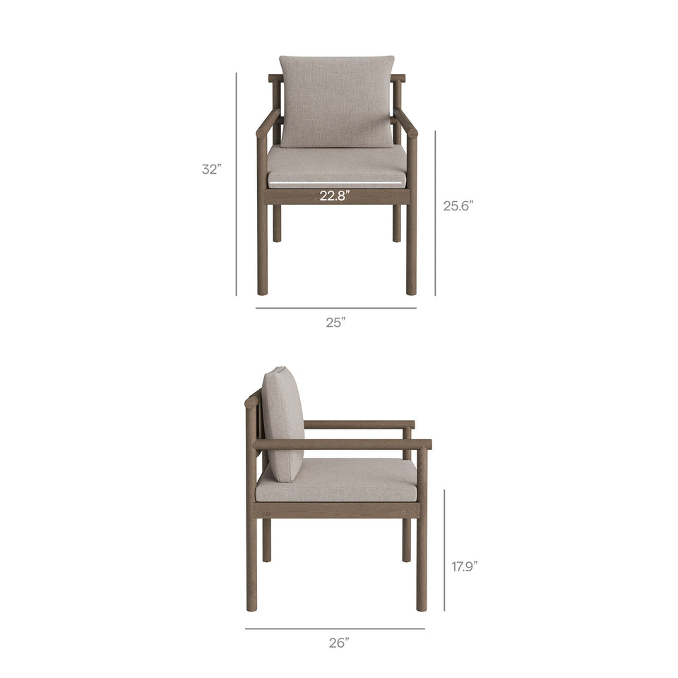 Eleni Outdoor Patio Teak Wood Rope Dining Chair by Modway
