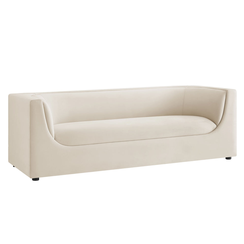Hilda 86" Curved Back Performance Velvet Sofa by Modway