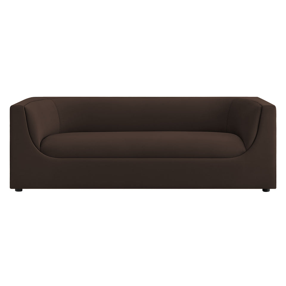 Hilda 86" Curved Back Performance Velvet Sofa by Modway