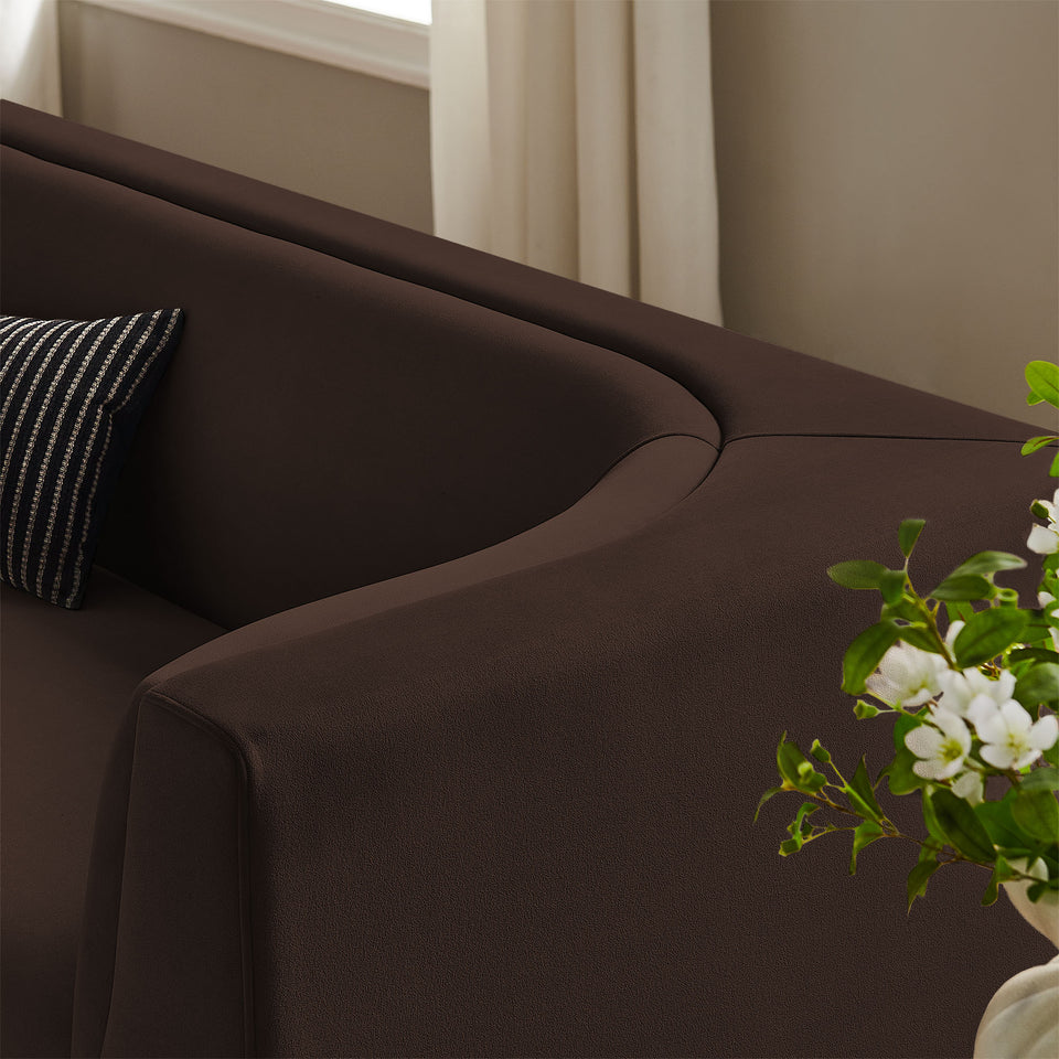 Hilda 86" Curved Back Performance Velvet Sofa by Modway