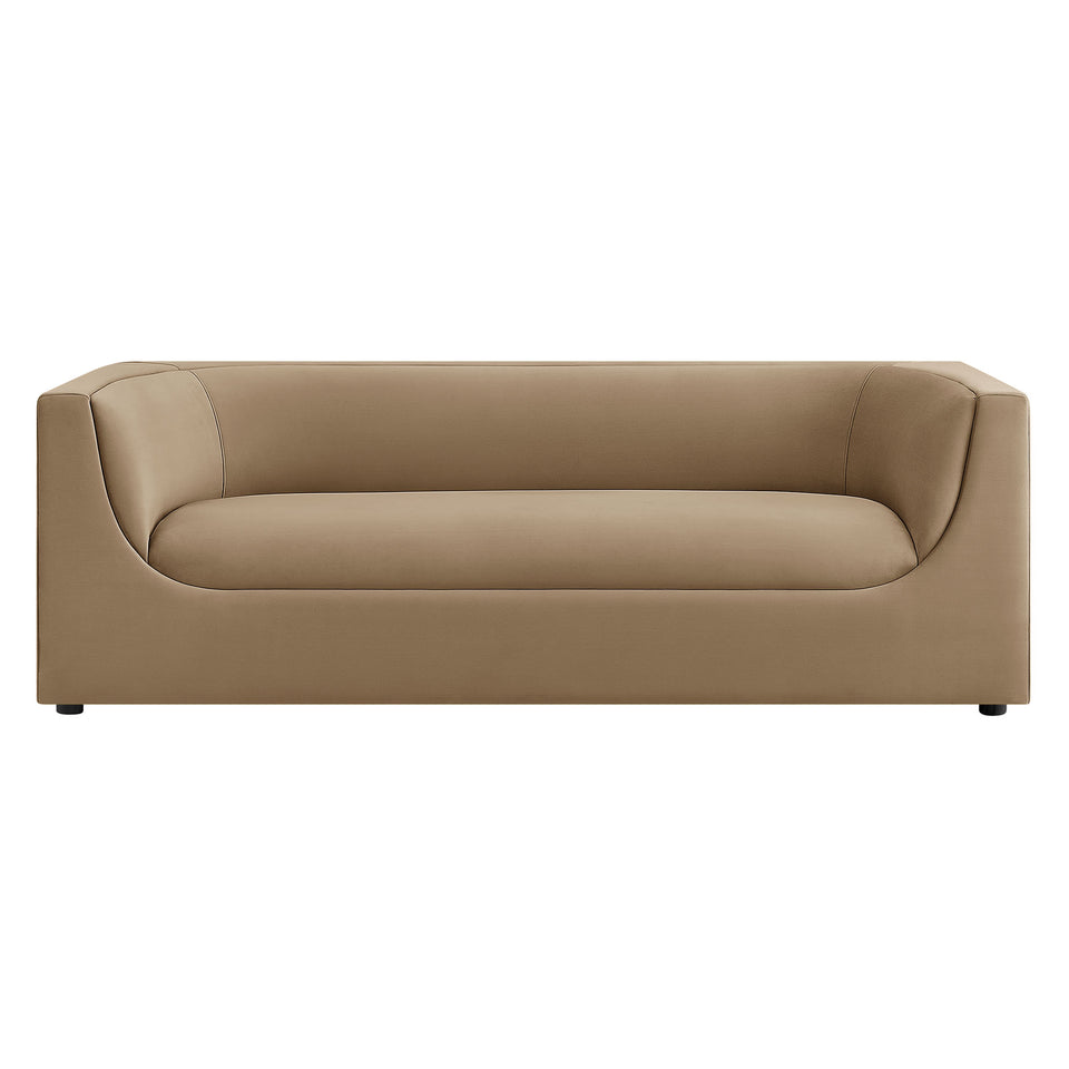 Hilda 86" Curved Back Performance Velvet Sofa by Modway