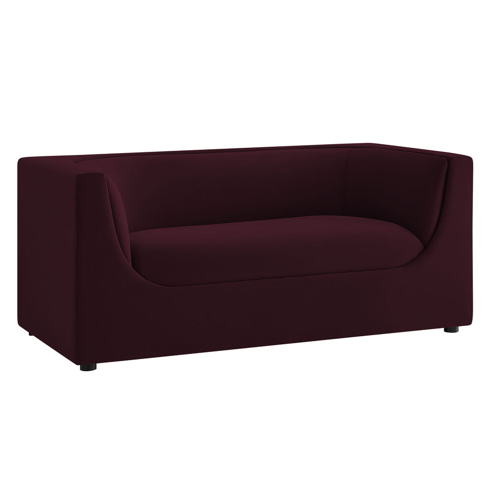 Hilda 67" Curved Back Performance Velvet Loveseat by Modway