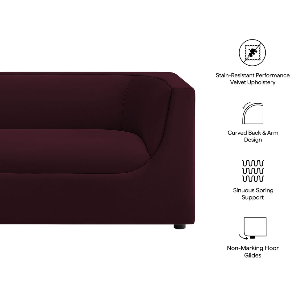 Hilda 67" Curved Back Performance Velvet Loveseat by Modway