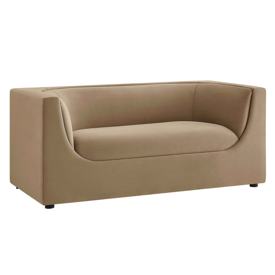 Hilda 67" Curved Back Performance Velvet Loveseat by Modway