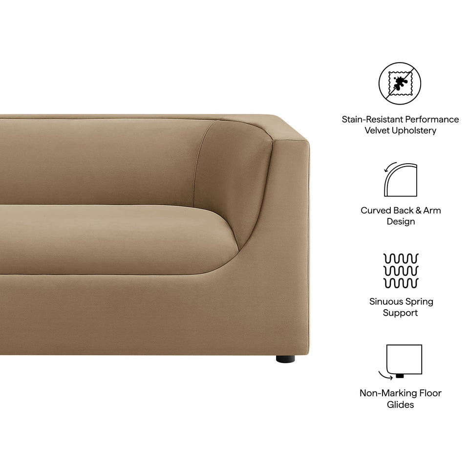 Hilda 67" Curved Back Performance Velvet Loveseat by Modway