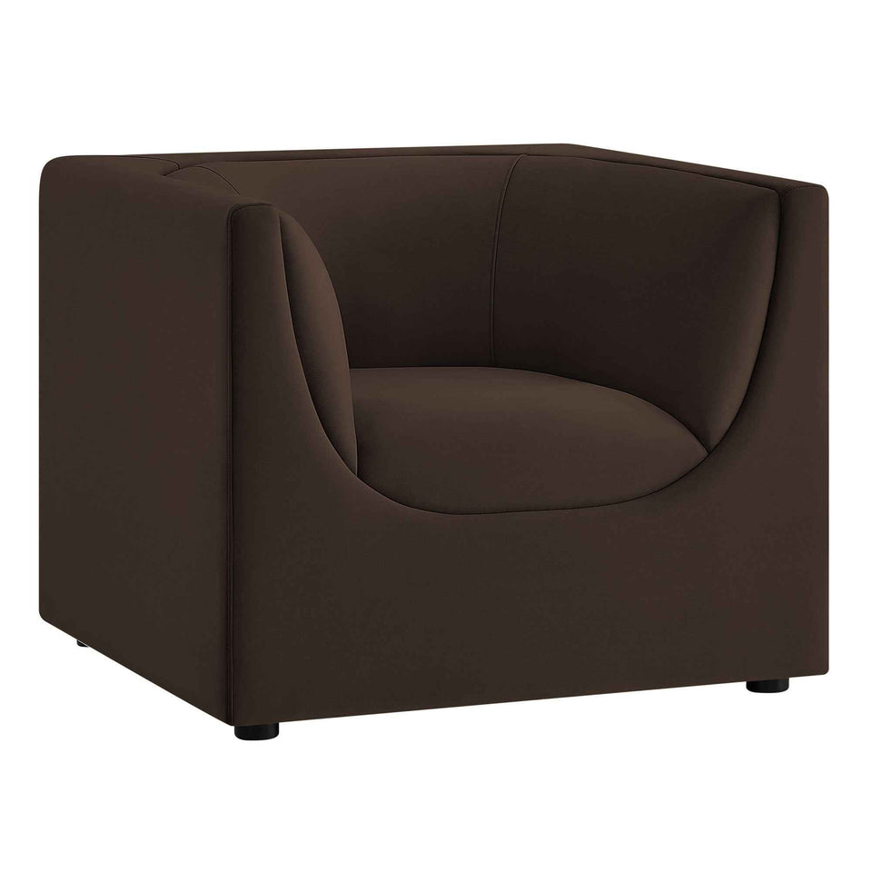 Hilda Curved Back Performance Velvet Armchair by Modway