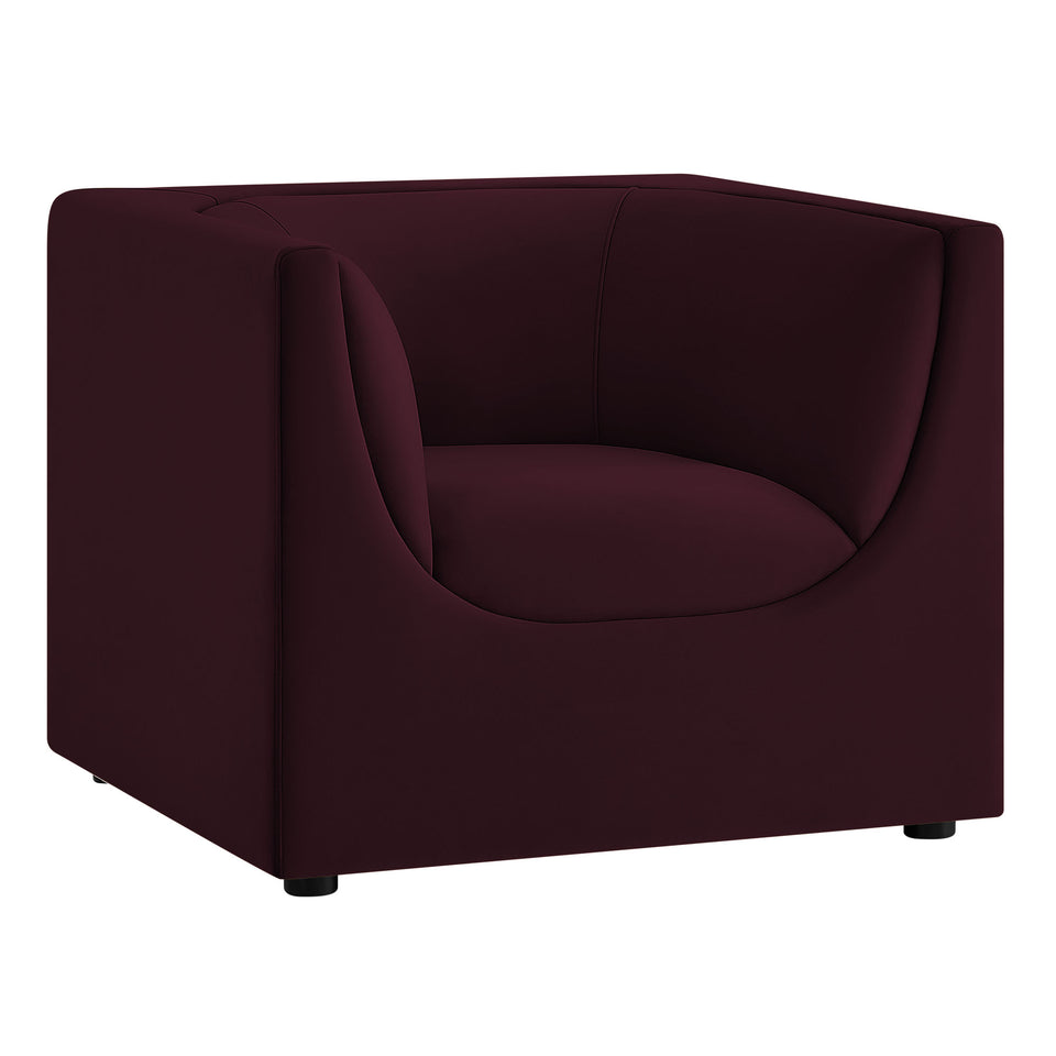 Hilda Curved Back Performance Velvet Armchair by Modway
