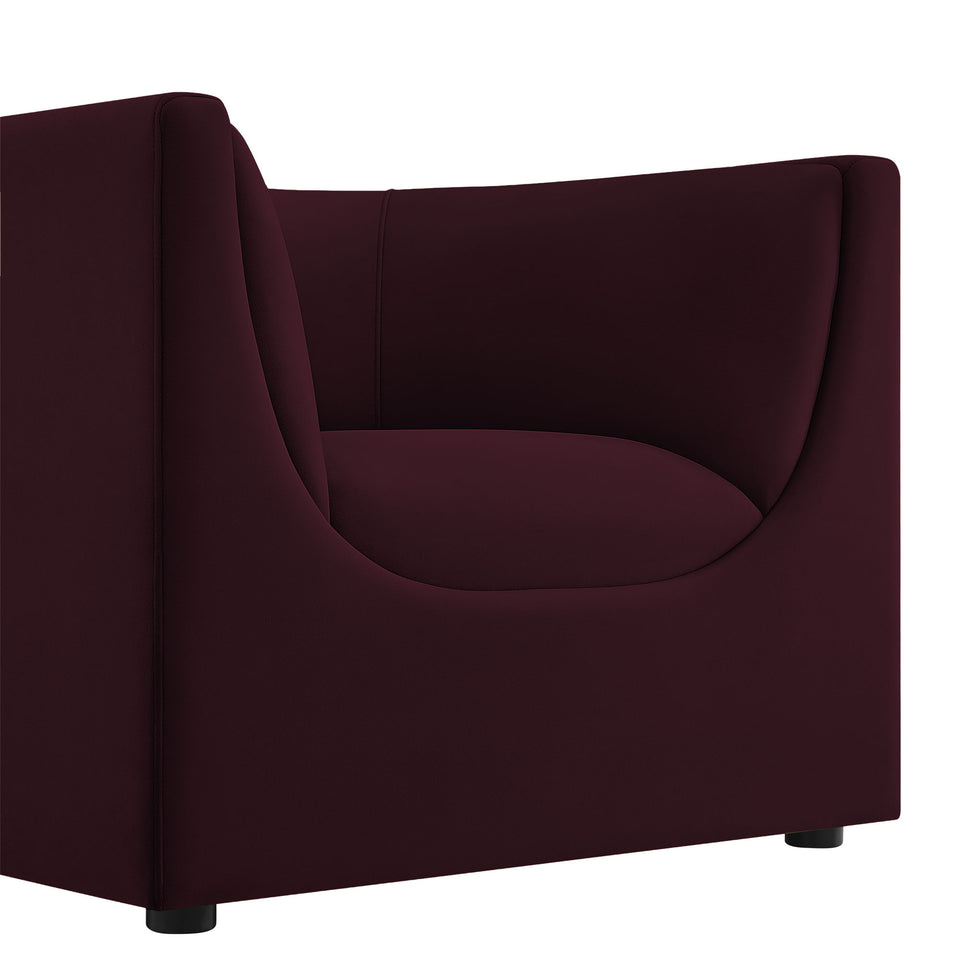 Hilda Curved Back Performance Velvet Armchair by Modway