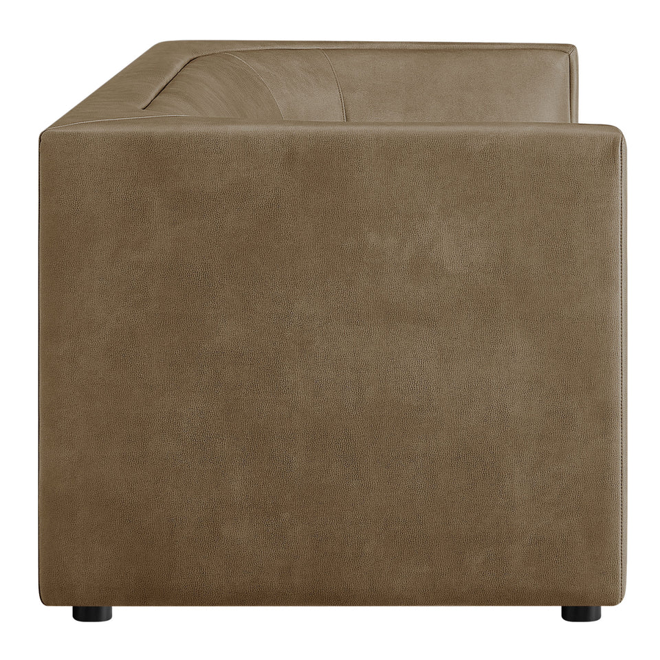 Hilda 86" Curved Back Vegan Leather Sofa by Modway