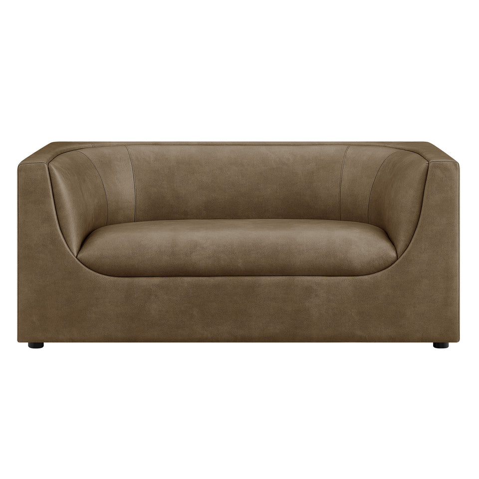 Hilda 67" Curved Back Vegan Leather Loveseat by Modway