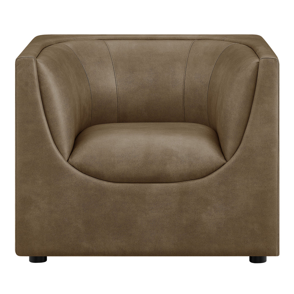 Hilda Curved Back Vegan Leather Armchair by Modway