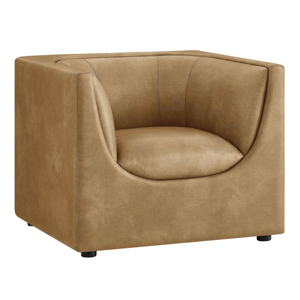 Hilda Curved Back Vegan Leather Armchair by Modway