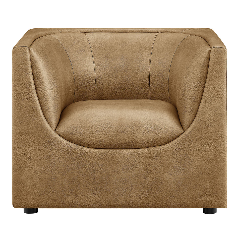 Hilda Curved Back Vegan Leather Armchair by Modway