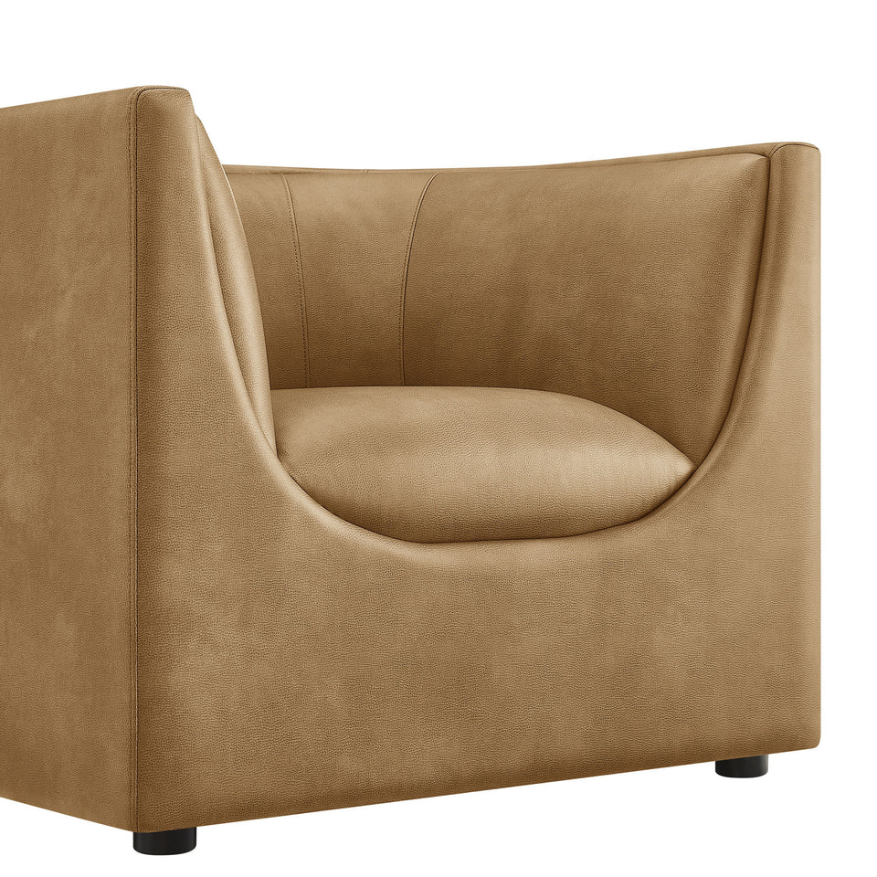Hilda Curved Back Vegan Leather Armchair by Modway