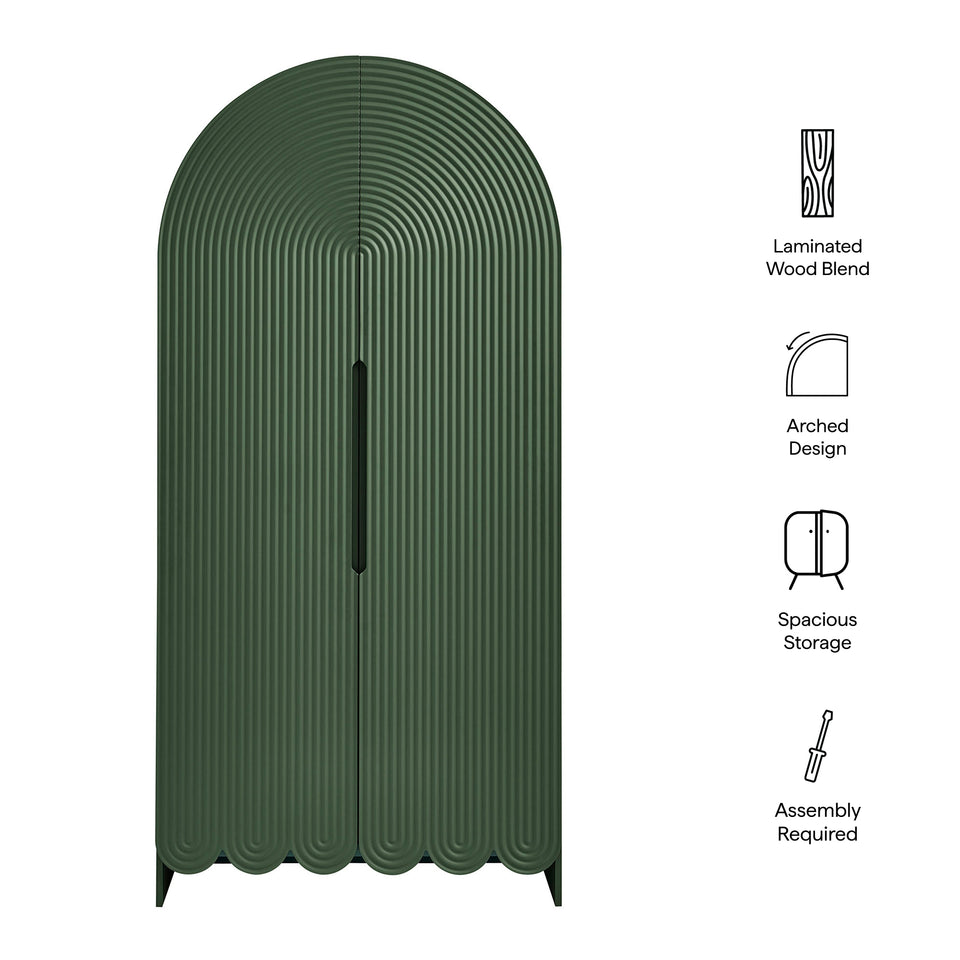 Dahlia 78 Inch Fluted and Scalloped Arched Storage Cabinet by Modway