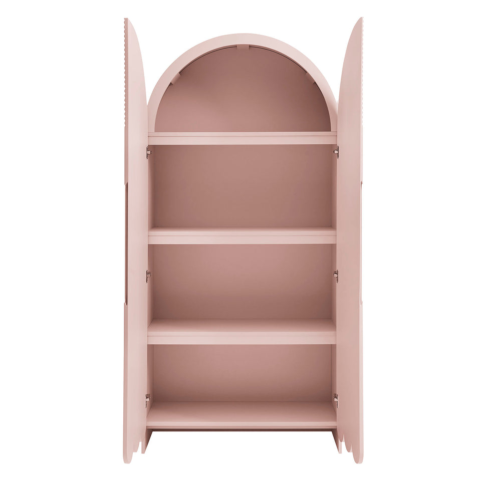 Dahlia 78 Inch Fluted and Scalloped Arched Storage Cabinet by Modway