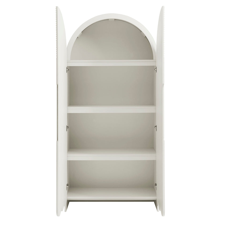 Dahlia 78 Inch Fluted and Scalloped Arched Storage Cabinet by Modway