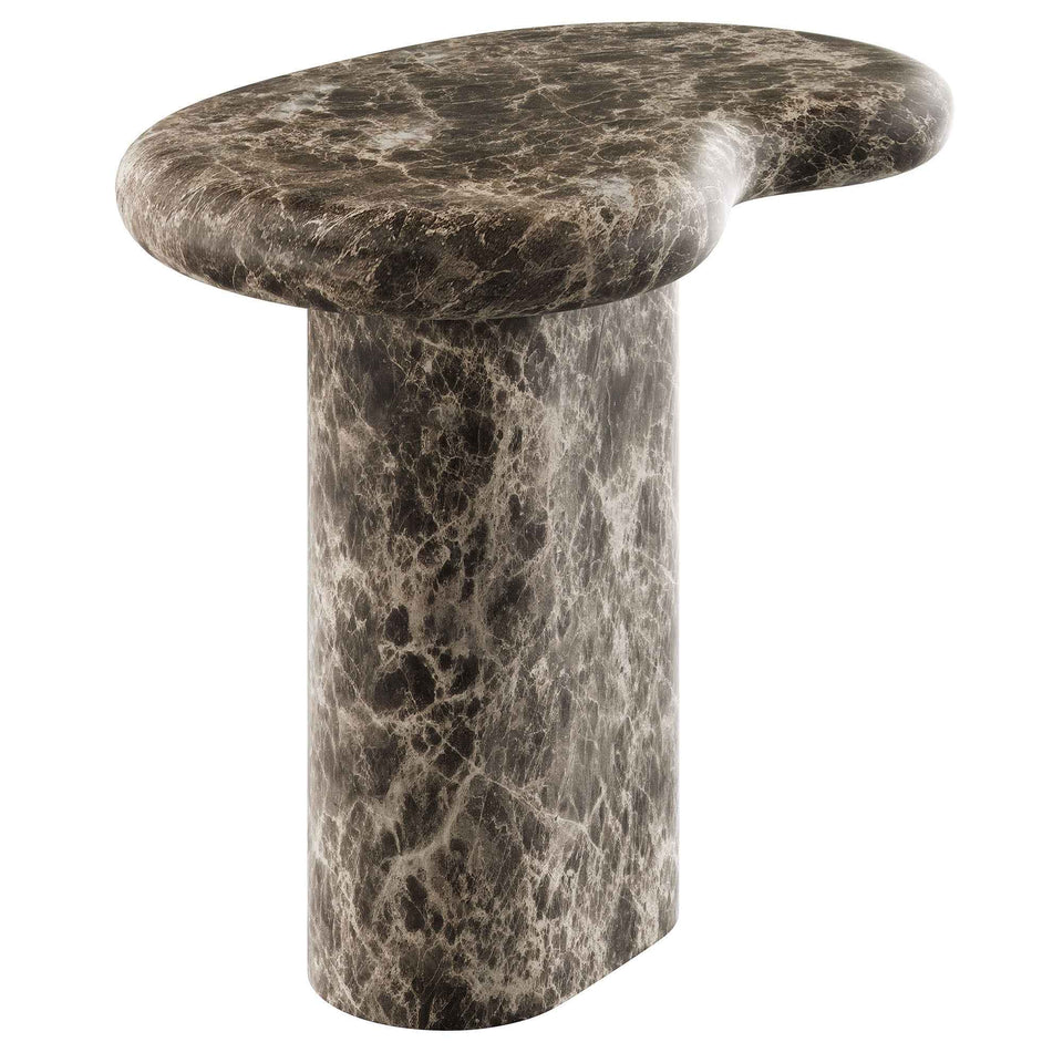 Elowen Outdoor Patio Faux Marble Side Table