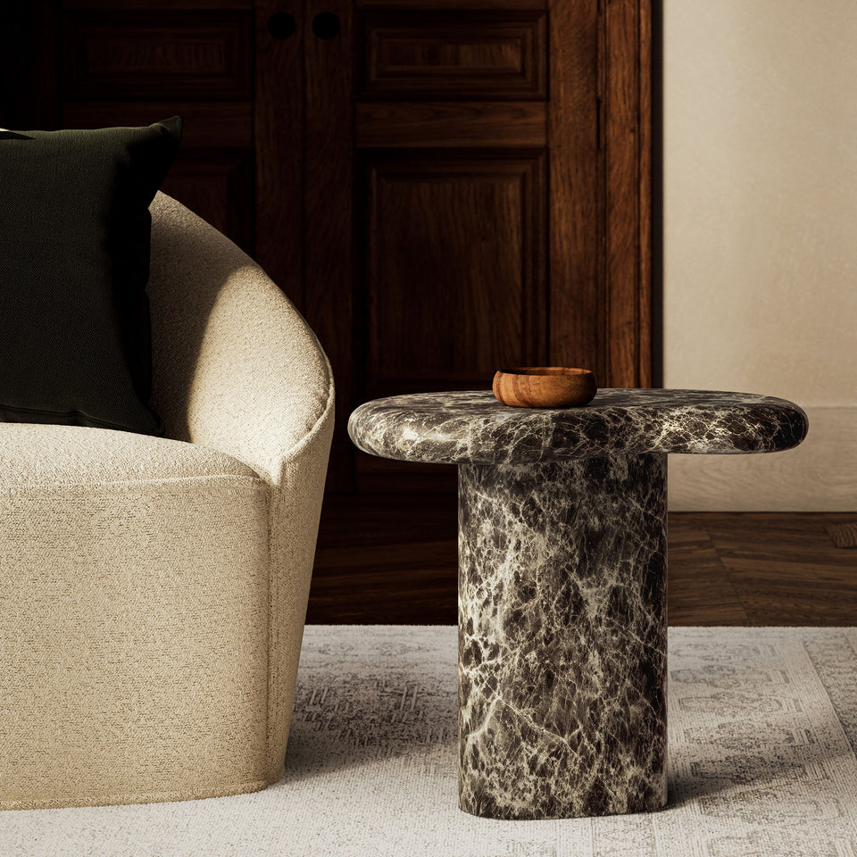 Elowen Outdoor Patio Faux Marble Side Table by Modway