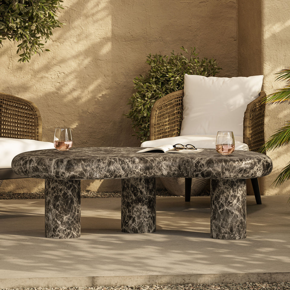 Elowen Outdoor Patio Faux Marble Coffee Table by Modway