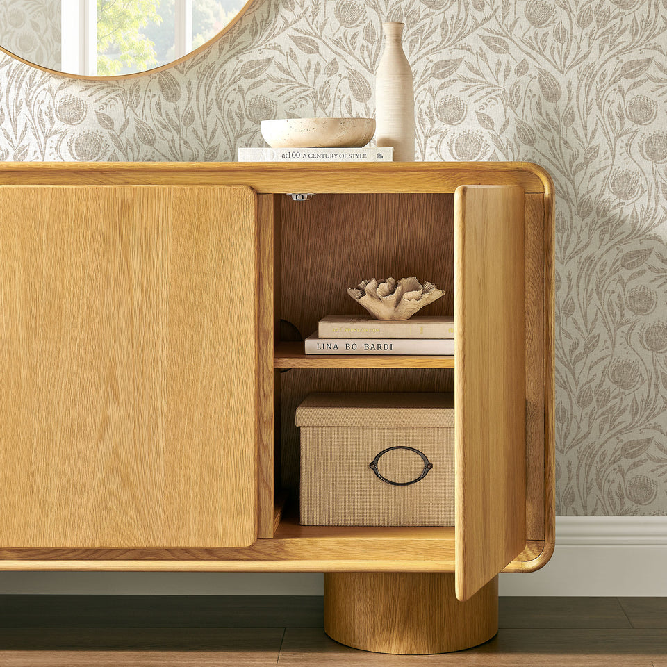 Lumo 3-Door Curved Wood Accent Cabinet by Modway