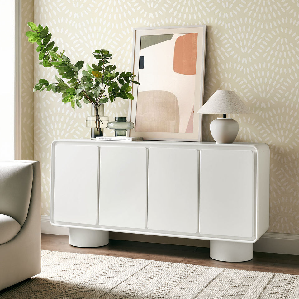 Lumo 4-Door Curved Wood Accent Cabinet by Modway