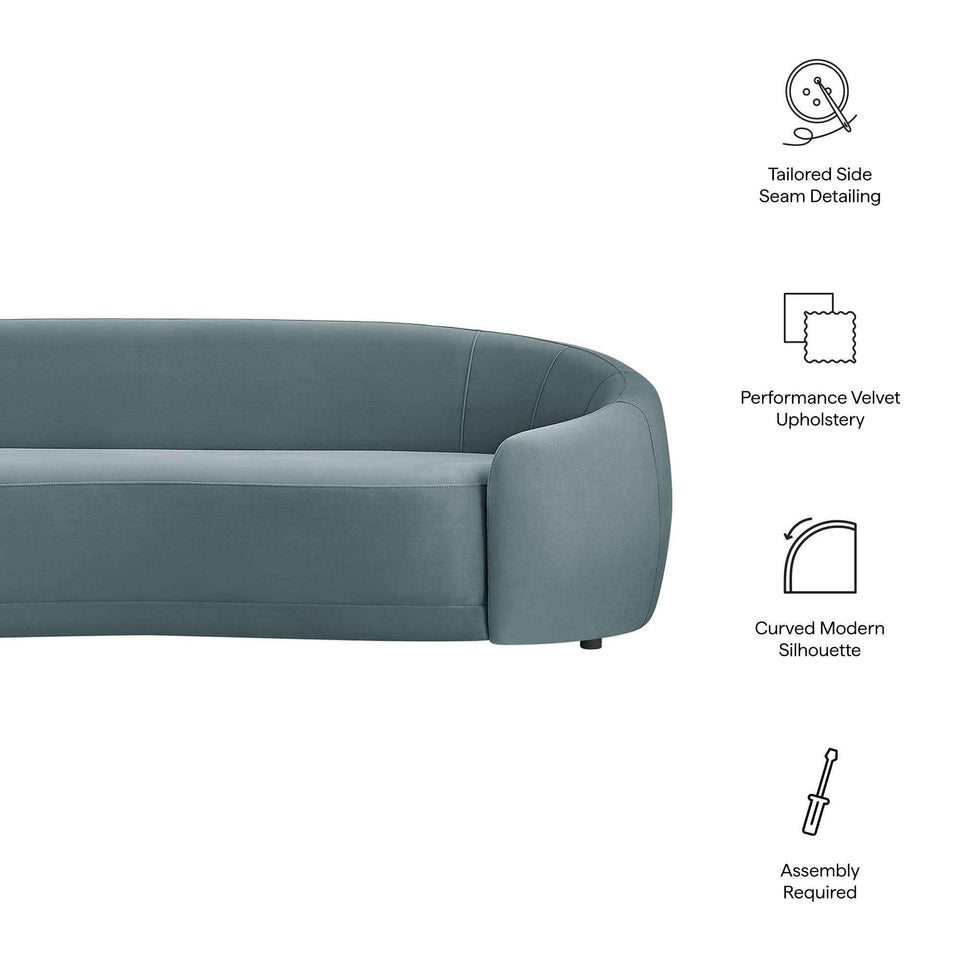 Contessa Curved Performance Velvet Sofa by Modway