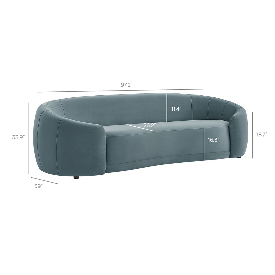 Contessa Curved Performance Velvet Sofa by Modway