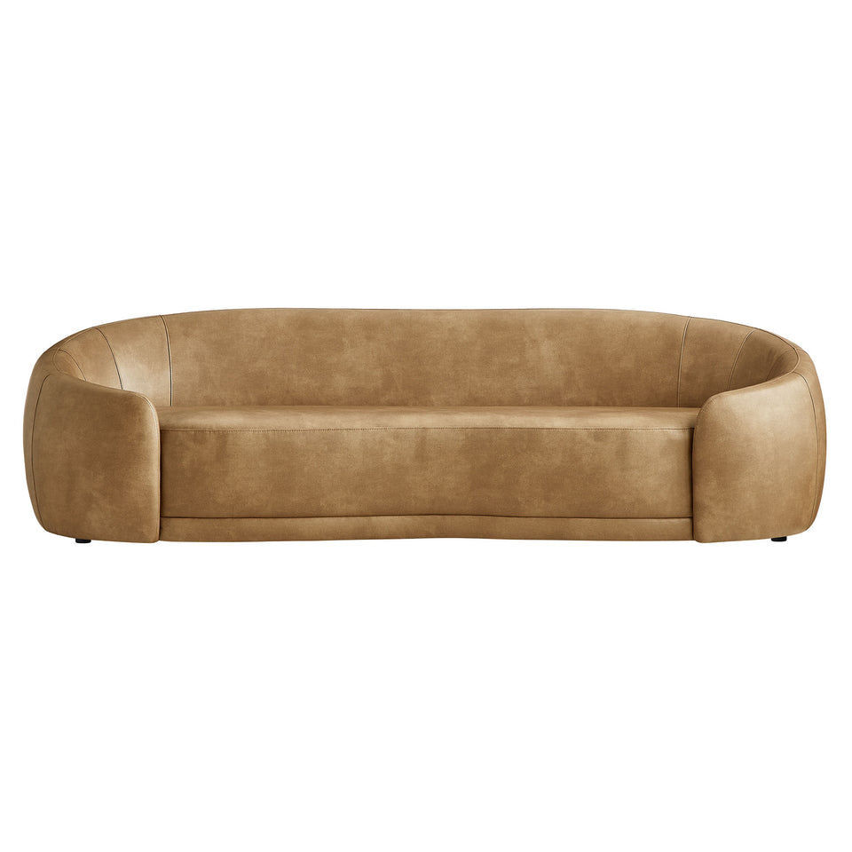 Contessa Curved Vegan Leather Sofa by Modway