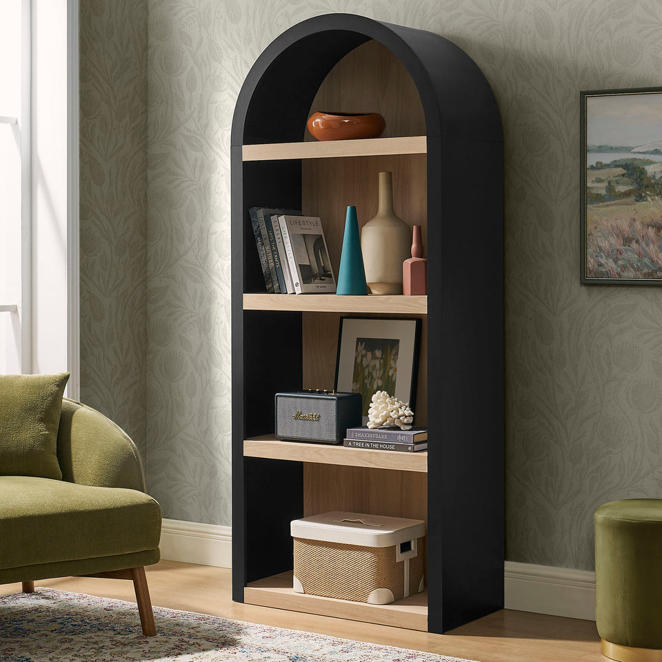 Caleb 4 Arched Display Shelf Bookcase by Modway