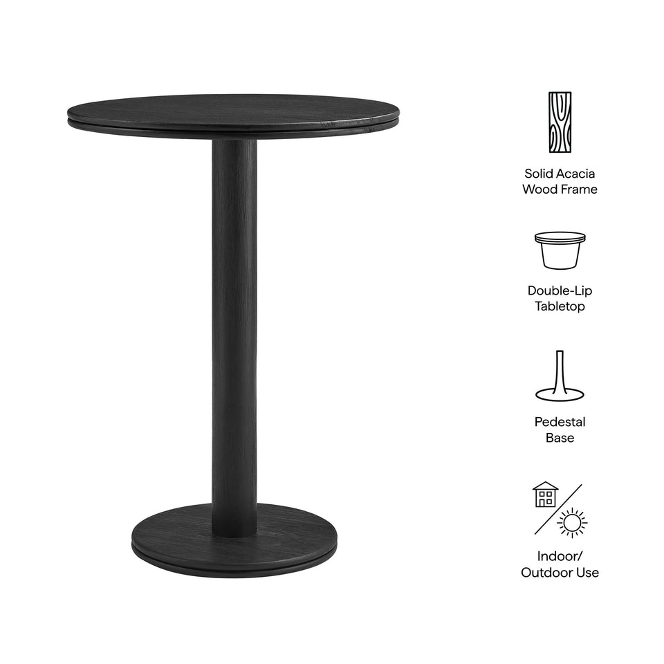 Neo 31 Inch Round Indoor - Outdoor Patio Wood Bar Table by Modway