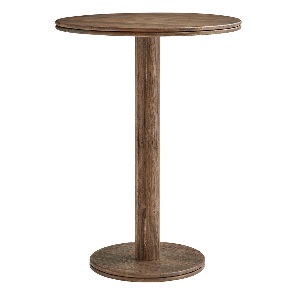 Neo 3-Piece Round Indoor - Outdoor Patio Wood Bar Table And Stool Set by Modway