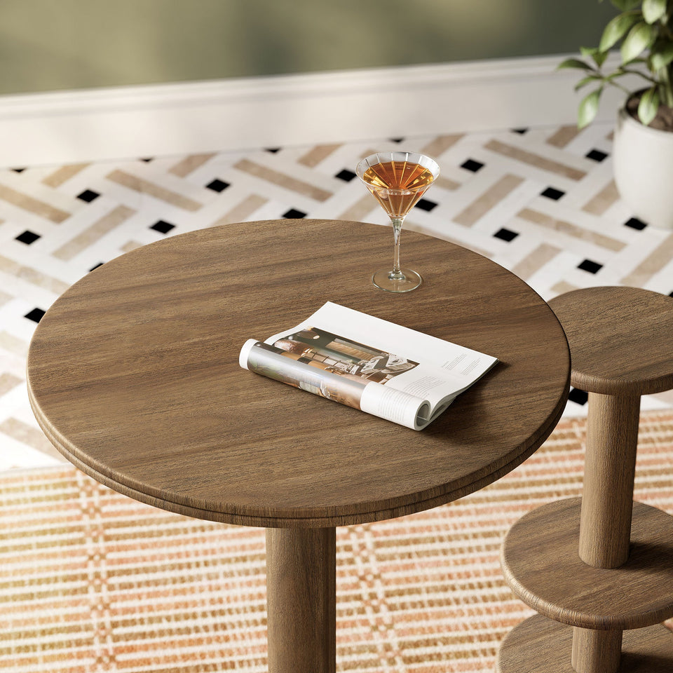 Neo 31 Inch Round Indoor - Outdoor Patio Wood Bar Table by Modway