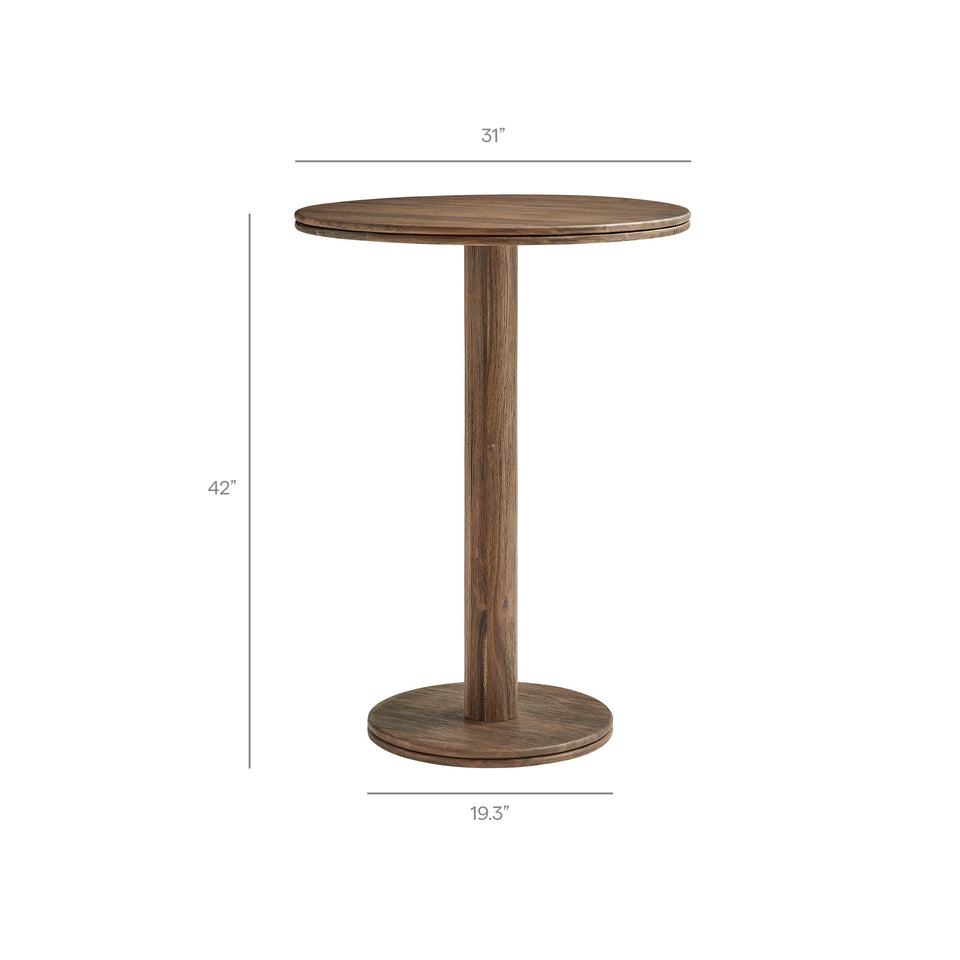Neo 31 Inch Round Indoor - Outdoor Patio Wood Bar Table by Modway