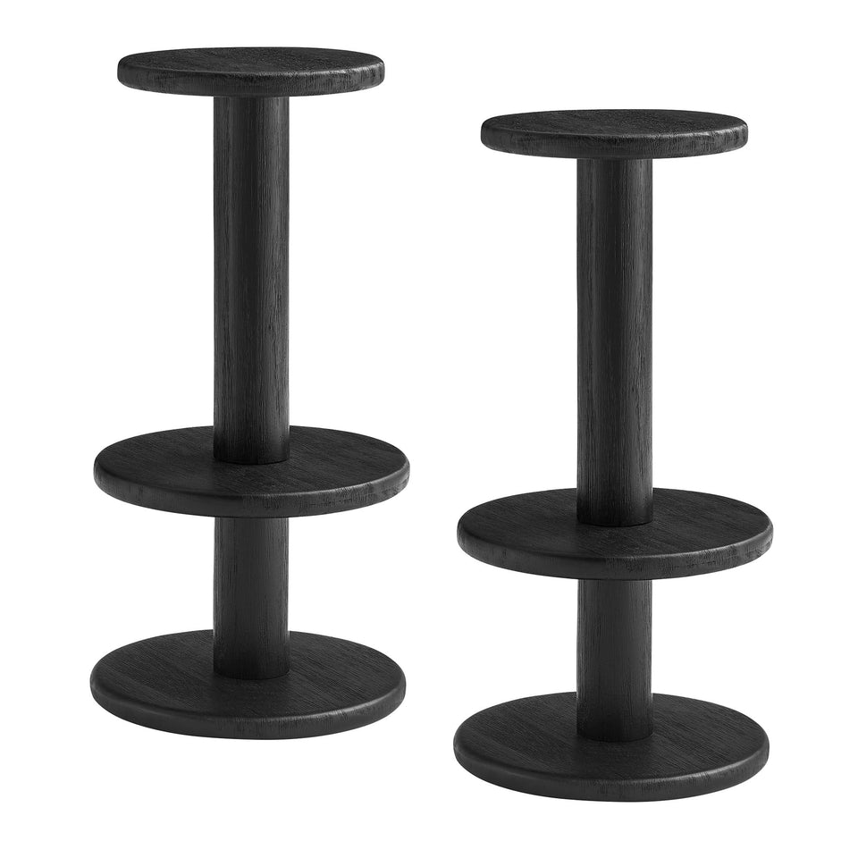 Neo 3-Piece Round Indoor - Outdoor Patio Wood Bar Table And Stool Set by Modway