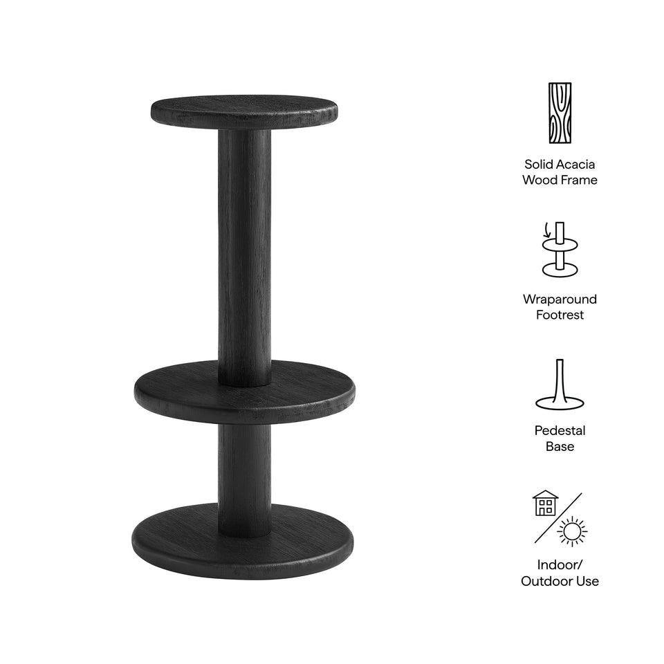 Neo 15 Inch Round Indoor - Outdoor Patio Wood Bar Stools by Modway