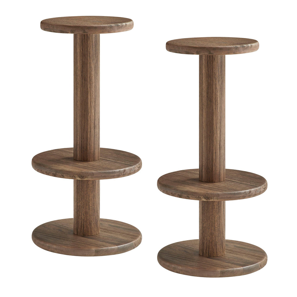 Neo 15 Inch Round Indoor - Outdoor Patio Wood Bar Stools by Modway