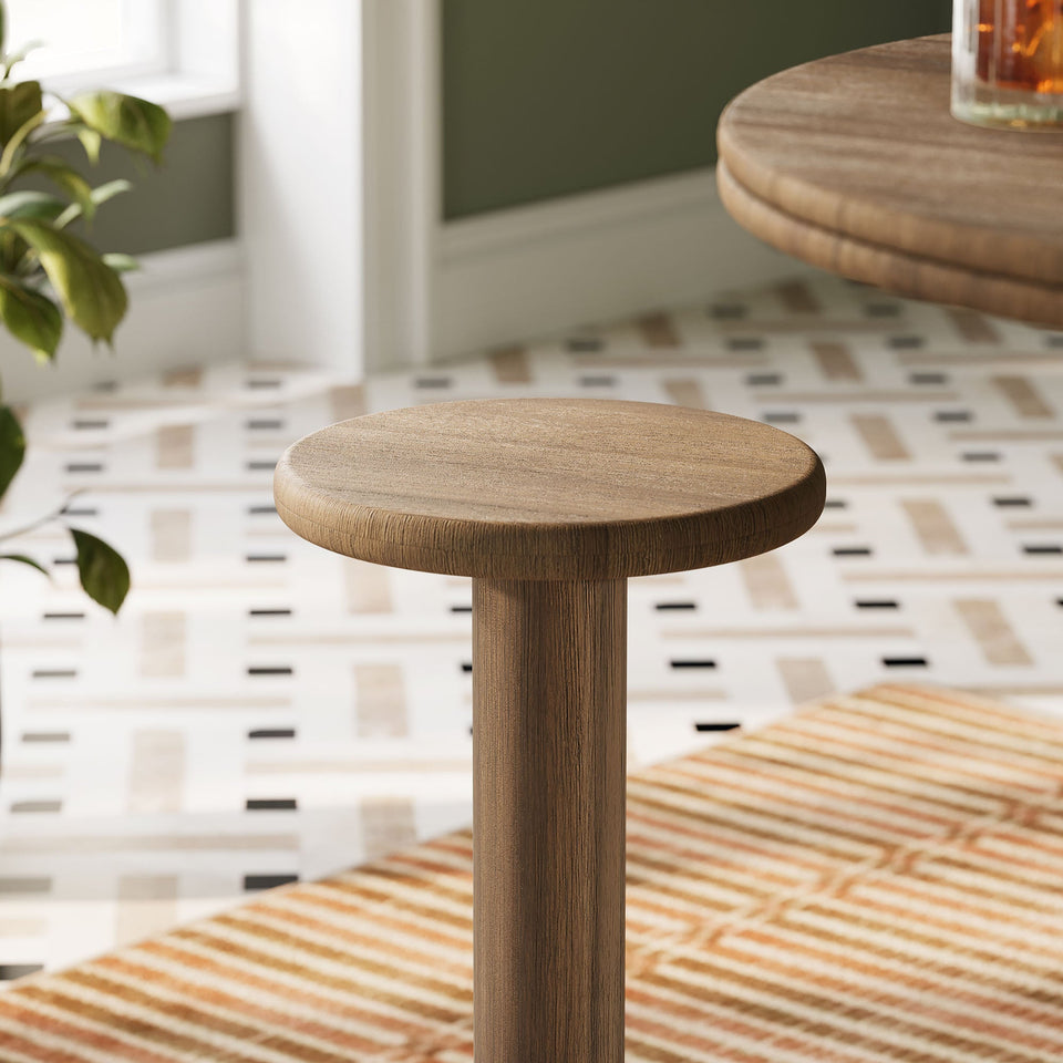 Neo 15 Inch Round Indoor - Outdoor Patio Wood Bar Stools by Modway