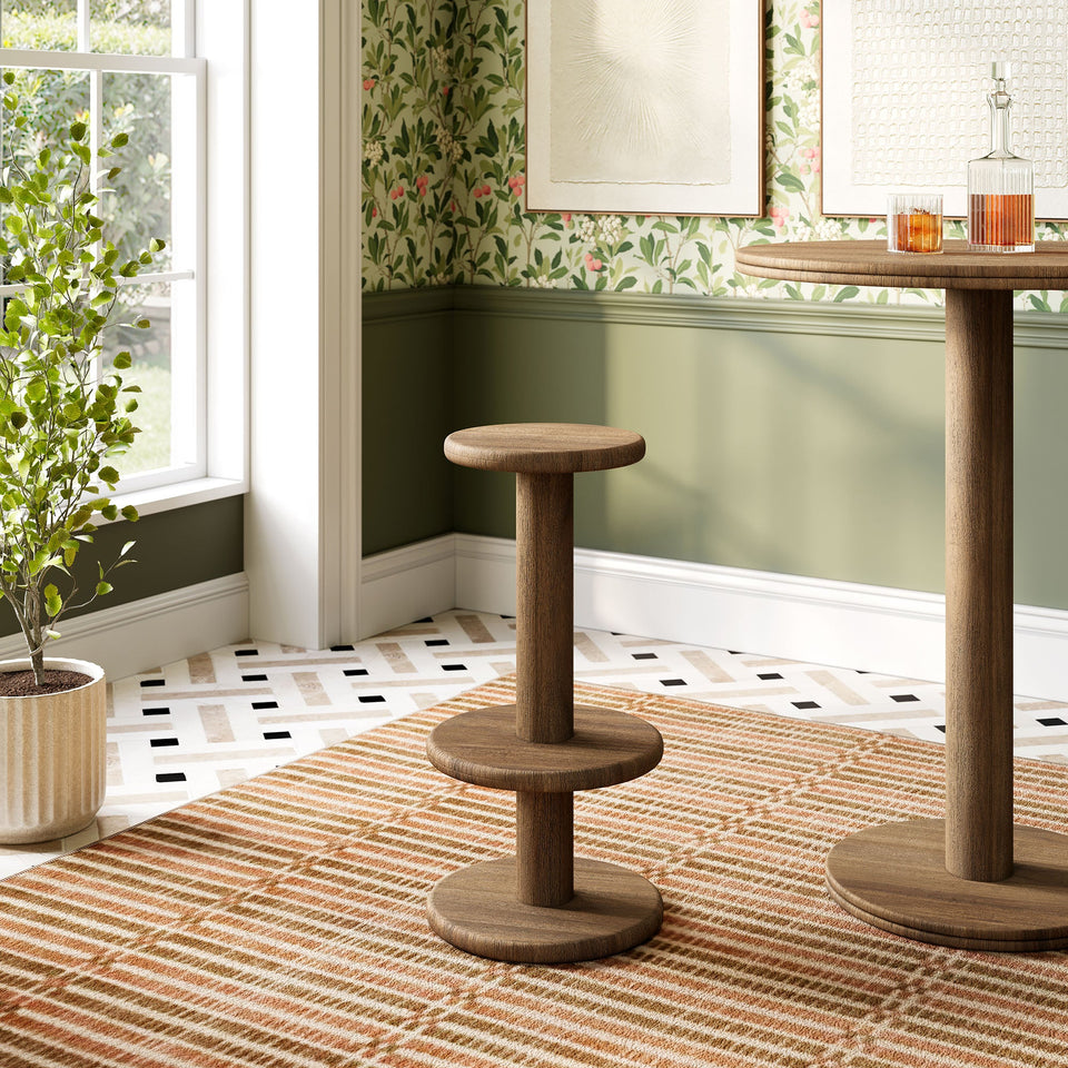 Neo 15 Inch Round Indoor - Outdoor Patio Wood Bar Stools by Modway